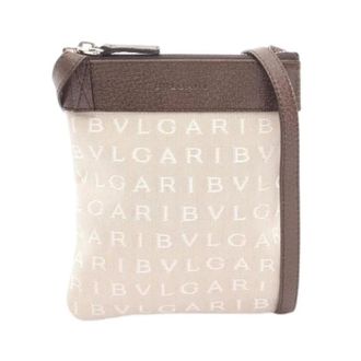 Bulgari Pre-owned Canvas Shoulder Bag - Dames - Vintage Schoudertas - Beige - ONE Size - Leer - Vintage