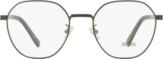 Ermenegildo Zegna EZ5270-H Geometric Round Metal-Acetate Eyeglasses - Gray