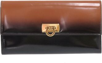 Ferragamo Leather Long Wallet (Bi-Fold) (Pre-Owned)