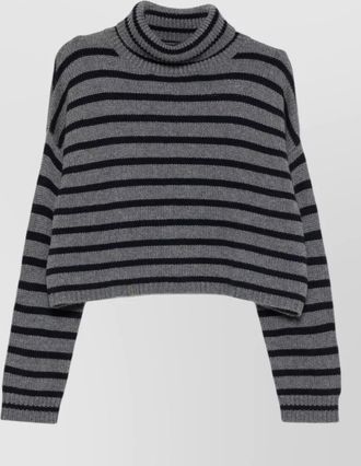 Lisa Yang striped ribbed cashmere turtleneck sweater