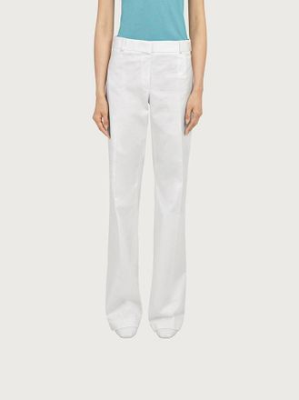 Ferragamo White High-Waist Trousers