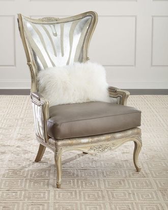 Massoud Shimmer Hair On Hide Wing Chair
