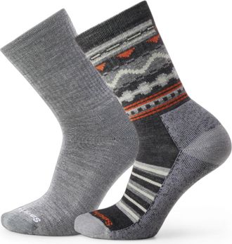 Smartwool Mens Everyday Light Cushion Crew Socks - 2 Pairs Multi-Colored M