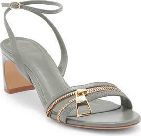 Alexandre Birman Zipper Ankle Strap Sandal in Sleet at Nordstrom Rack, Size 11.5Us / 41.5Eu