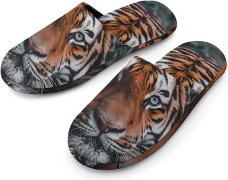 Generic Tiger Warm Mens Slippers Slip On Soft Fleece House Shoes Winter Indoor Outdoor