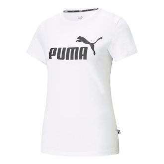 Puma (WMNS) PUMA Essentials Logo T-shirt White Black 586774-02