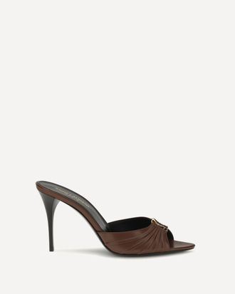 Saint Laurent Sandali Mules Babylone in pelle liscia Woman 38.5