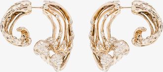 Bibi van der Velden Bibi Van Der Velden - 18K White Gold Wave Large Diamond Earrings - Womens - 18kt Yellow Gold/White Diamond