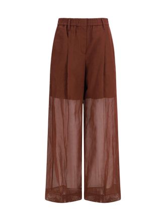 Brunello Cucinelli Womens Track Pants Sartorial Mulberry Cotton Trousers