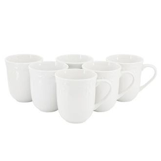 Elama Henryi 6 Piece 12 Ounce Porcelain Mug Set in White at Nordstrom