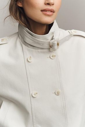 Maeve Double-Breasted Short Trench Coat Jacket
