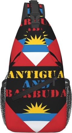 Generic And Barbuda Flag Crossbody Bag Breathable Shoulder Bag With Zipper Backpack For Outdoors Men Runner