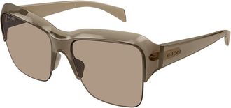 Gucci GG2024S 005 Womens Sunglasses Brown Size 57 - Free RX Lenses - Free RX Lenses