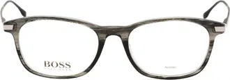 HUGO BOSS 09890PZH00 Striped Grey Acetate Eyeglasses - Gray