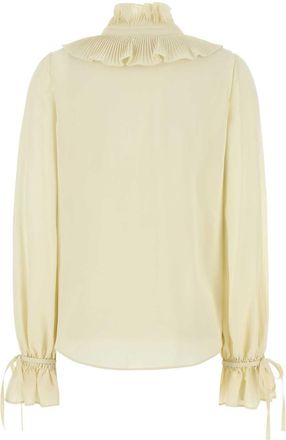 Valentino Garavani Womens Cream Crepe Shirt Panna Exterior: Silk Camicie