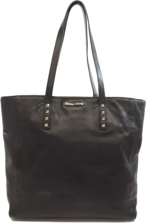 Miu Miu Black Leather Tote Bag (Pre-Owned)