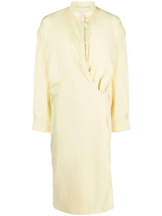 Christophe Lemaire officer-collar wrap shirtdress - Yellow