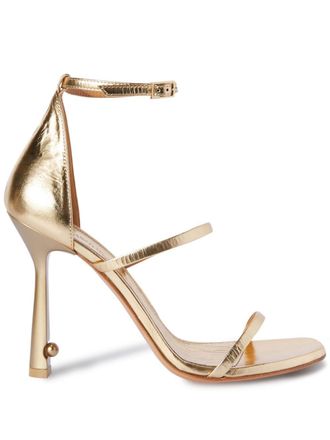 Off-white strappy leather sandals - Gold