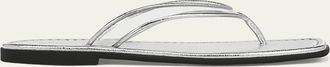 Veronica Beard Clea Metallic Leather Jelly Thong Sandals