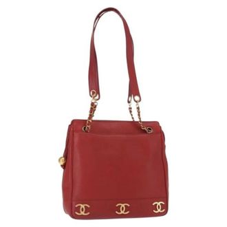 Chanel Pre-owned Vintage Schoudertas - Dames - Pre-owned - Rood - Maat: ONE Size Leer