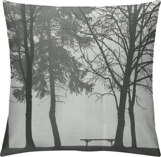 OEM Fundas De Coj&iacute;n Decorativas Con Motivos Naturales, Siluetas De &Aacute;rboles Y Un Estampado De Bosque Fundas Cuadradas Para Cojines Decorativos En Gris Y Bl