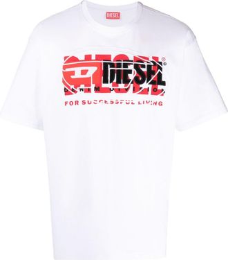 Diesel logo-embroidered cotton T-shirt - men - Cotton - L - White