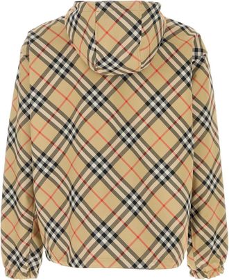 Burberry Mens Embroidered Reversible Down Jacket Beige Polyester
