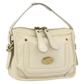Chlo&eacute; Vintage Handbag Leather White Leather Handbag (Pre-Owned)