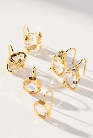 Maeve Crystal Huggie Earrings, Set of 3