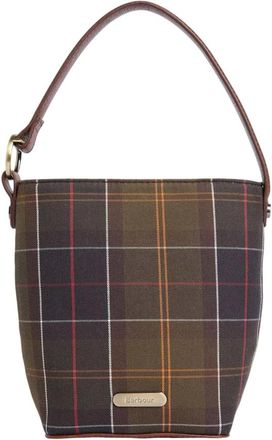 Barbour Cedar Mini Tartan Bucket Bag - Dames - Tassen - Groen - Maat: ONE Size Katoen