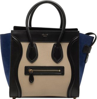 Celine Pre-owned Celine Micro Tricolor Calfskin and Suede Luggage Tote Ladies OP4I72G1E5OXR2MG
