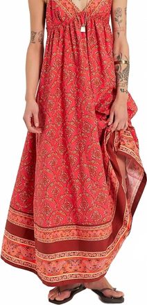 Free People Sorrento Stroll Printed Maxi Dress In Tart Berry Combo