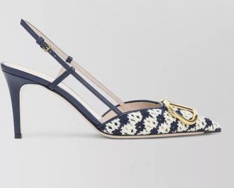 Valentino Garavani slingback sandals gold tone hardware stiletto heel