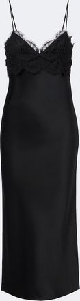 Khaite Joelle lace-trimmed satin slip dress