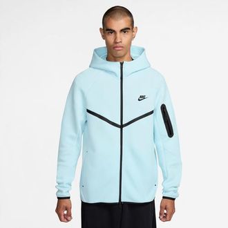 Nike Mens Tech Fleece Full-Zip Windrunner Hoodie - Glacier Blue/Black Size M