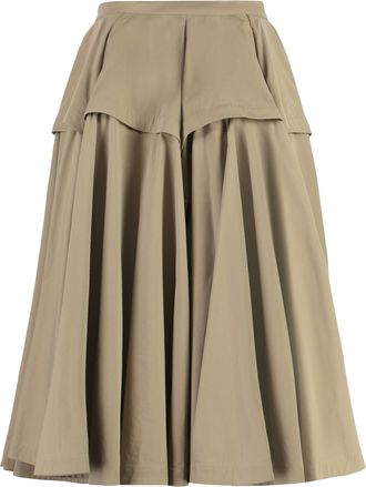 Bottega Veneta Womens A-Line Skirt Sand Cotton