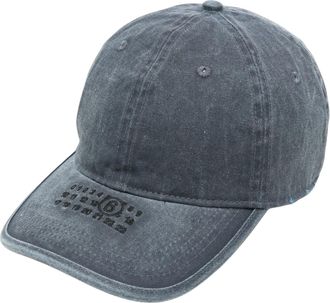 Maison Margiela Washed Navy Blue Baseball Cap with Embroidered Details
