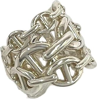 Herm&egrave;s Silver Silver 925 Band Ring (Pre-Owned)