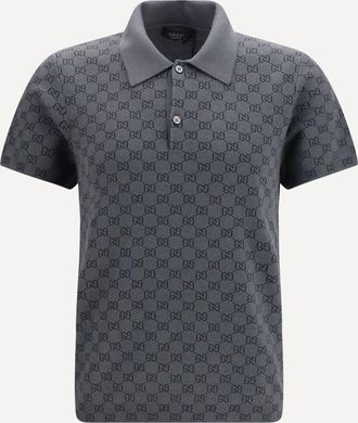 Gucci Polo in lana e seta GG jacquard Man M