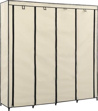 vidaXL Armario Con 4 Compartimentos Color Crema 175x45x170 Cm Vidaxl
