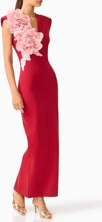 Elliatt Zahara Floral Appliqu&eacute; Sleeveless Gown in Burgundy at Nordstrom, Size X-Large