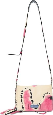 Prada tie dye etiquette shoulder bag - women - Leather - One Size - Neutrals