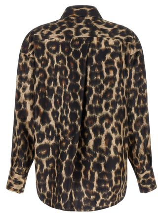 Alberto Biani Jaguar-Print Silk Shirt - Brown