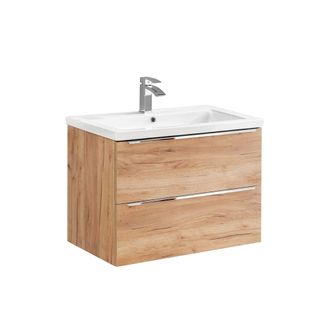 Petits Meubles Mueble lavabo encastrado estratificado marr&oacute;n
