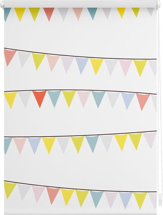 Lichtblick Original Seitenzugrollo »Rollo Klemmfix, ohne Bohren, Verdunkelung, Wimpelkette - Bunt« verdunkelnd Verdunkelung energiesparend freihängend