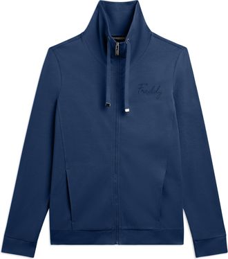 Freddy Felpa Zip con Collo Alto e Logo con borchie