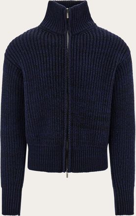 Ferragamo Men Knitted blouson Blue
