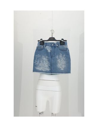 Dior Womens Denim Skirt Blue Cotton