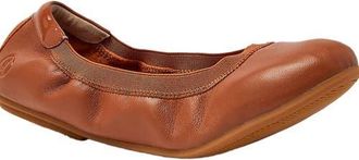 Lands End Comfort Elastic Slip On Ballet Flat Shoes in Cognac at Nordstrom, Size 9.5