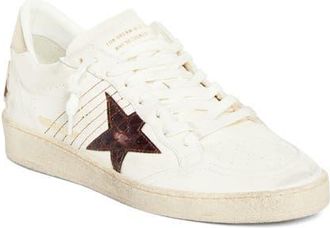 Golden Goose Ball Star Low Top Sneaker in White/Bordeaux/Gold at Nordstrom, Size 11Us